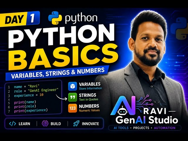 Python Basics in 1 Minute | Variables, Strings & Numbers (Day 1)