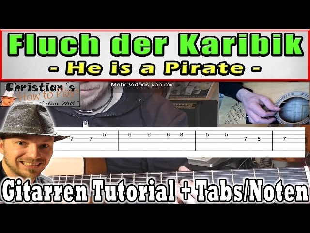 ★PIRATES OF THE CARIBBEAN Melody | Guitar Tutorial Part 1/2 +TABS Video Lesson [German]★
