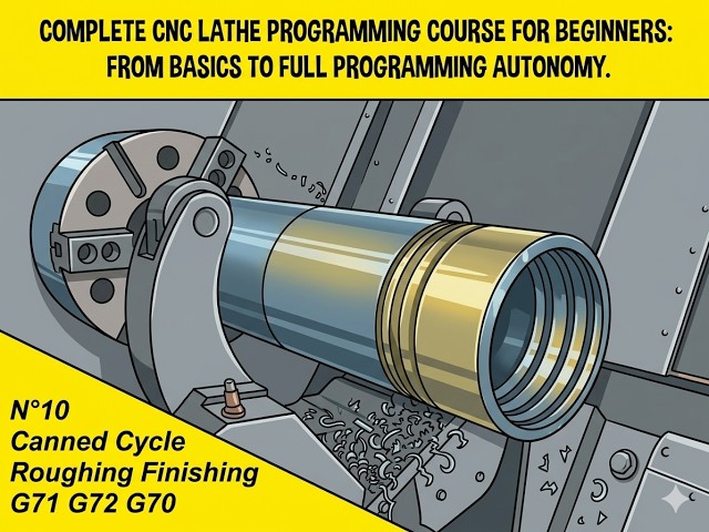 No 10 Complete CNC lathe programming tutorial for beginners CNC! G71 roughing and finishing cycle