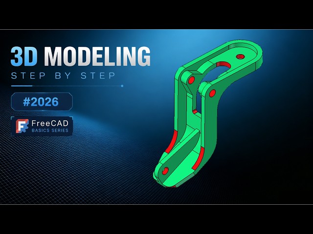 FreeCAD 26.3 Part Design Tutorial for Beginners | Sketch, Pad, Hole & Pattern Features-171