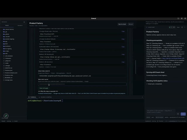 Exaust Factory  From Zero to Production App Firebase, CI CD, iOS & Android