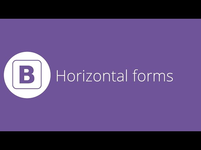 Bootstrap tutorial 13 - Horizontal forms
