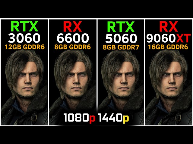 RX 6600 vs RTX 3060 vs RX 9060 XT vs RTX 5060 | DLSS 4 vs FSR 4 | Test in 15 Games at 1080p, 1440p