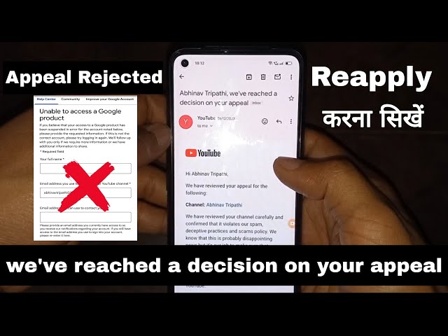 we've reached a decision on your appeal | suspended youtube channel appeal form rejected