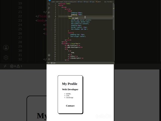 CSS Box Model — Width, Height, Margin & Padding