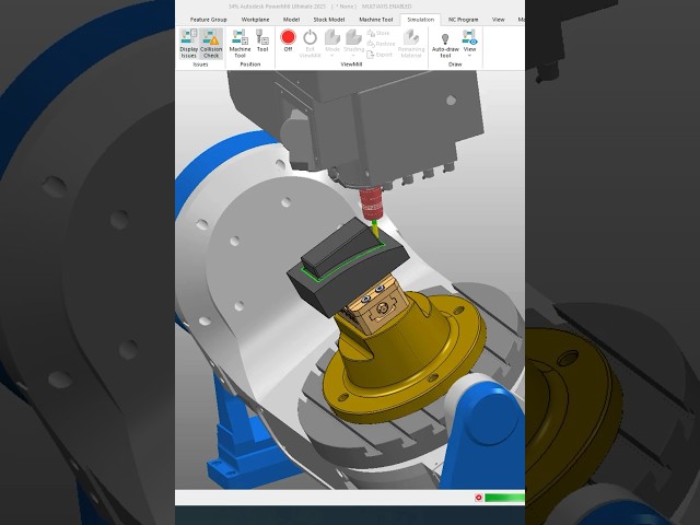 PowerMill 5-Axis Simulation – Smooth multi-axis Toolpath #powermill #5axismachining #multiaxis #cnc