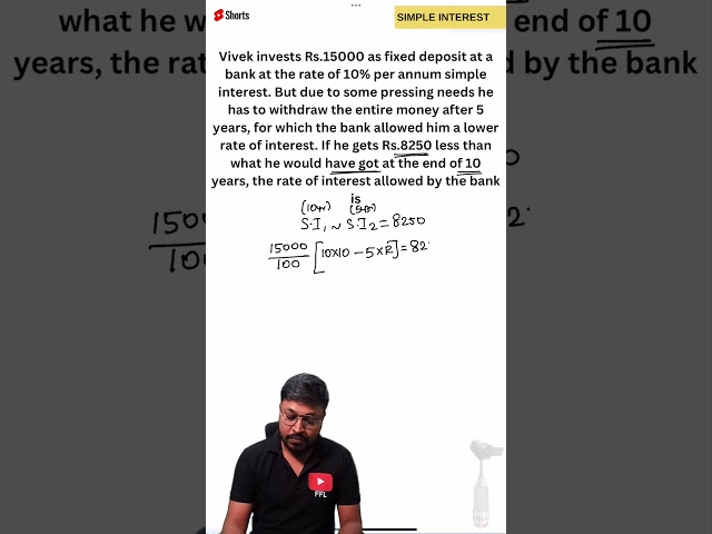 Simple Interest Q-10 (Quantitative Aptitude) #feelfreetolearn #aptitudequestions  #FFLtricks #FFL
