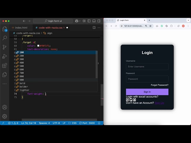 Modern Login Form UI with Social Icons | HTML & CSS Tutorial for Beginners