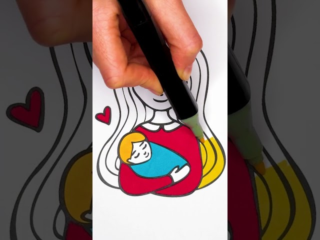 👩‍🍼Madre e Bebé ✨❤️ Arte Fácil con Purpurina #purpurina #arte #diadelamadre #madre #bebé #amor