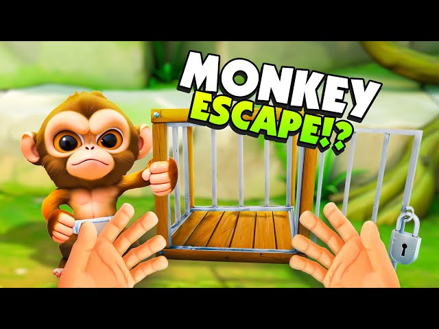 Helping a BABY MONKEY Escape From It's CAGE in I Am Monkey VR!