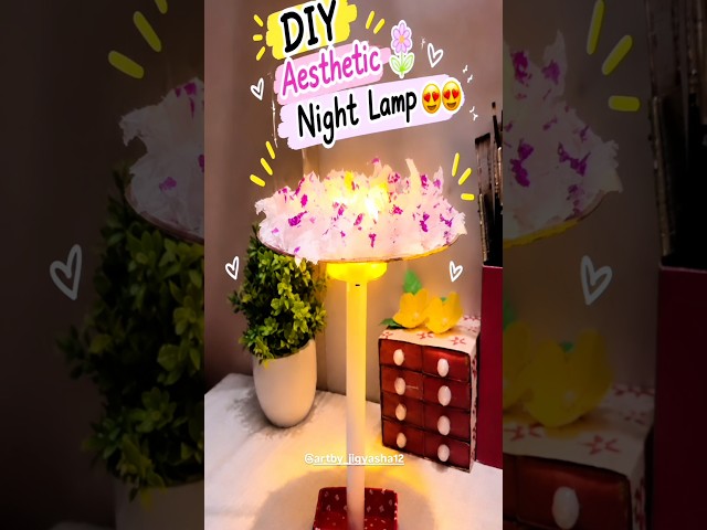 DIY Aesthetic Night Lamp ✨ | Handmade Home Decor 🏡💖 #diy #craft #shorts #viral
