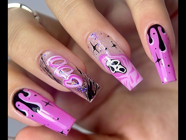 Pinky Nails for 2022 Halloween Tutorial - LDS Aurora Top Coat