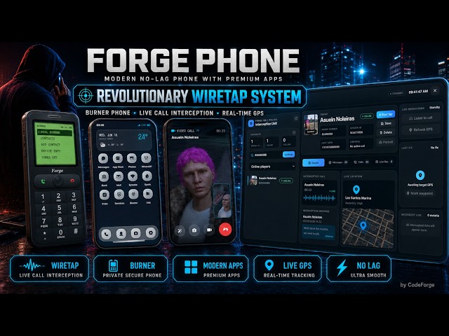 FiveM Smartphone with Wiretap System, Burner Phone & Unique Apps