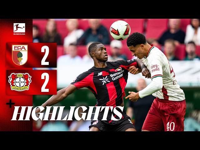 Highlights: 2-2 draw for Bayer 04 in Augsburg with goals from Kofane & Schick + Interviews