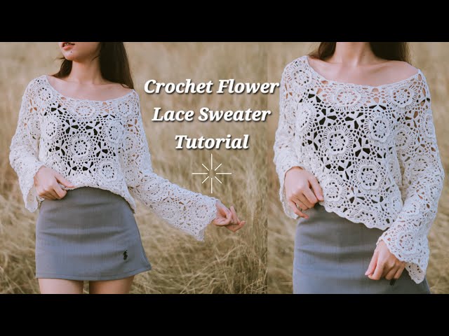 Crochet Flower Lace Sweater Tutorial | Crochet Hexagon Sweater | Chenda DIY