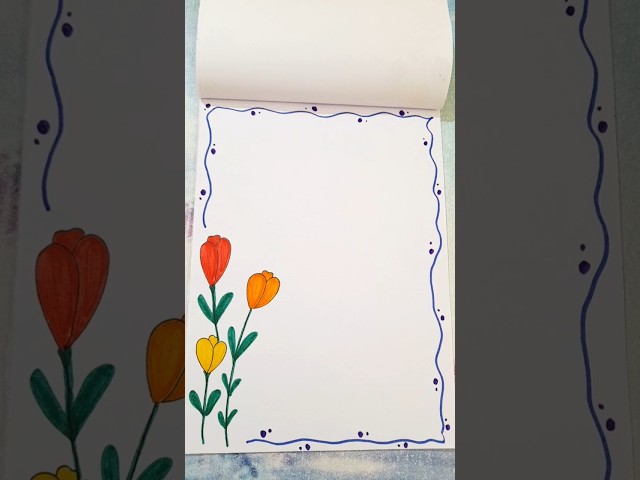 Easy Front Page Border Design Ideas💛🧡 #shorts #youtubeshorts #ytshorts #projectworkdesign #viral