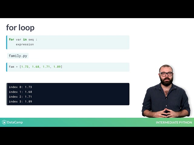 Intermediate Python: for loop