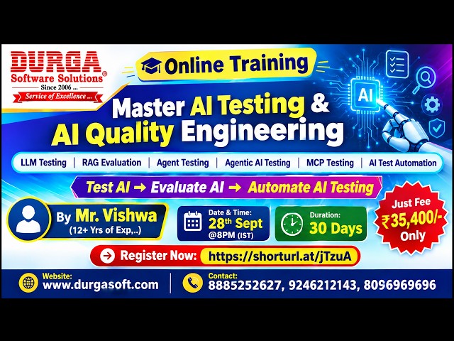 Master AI Testing & AI Quality Engineering Online Training @ DURGASOFT