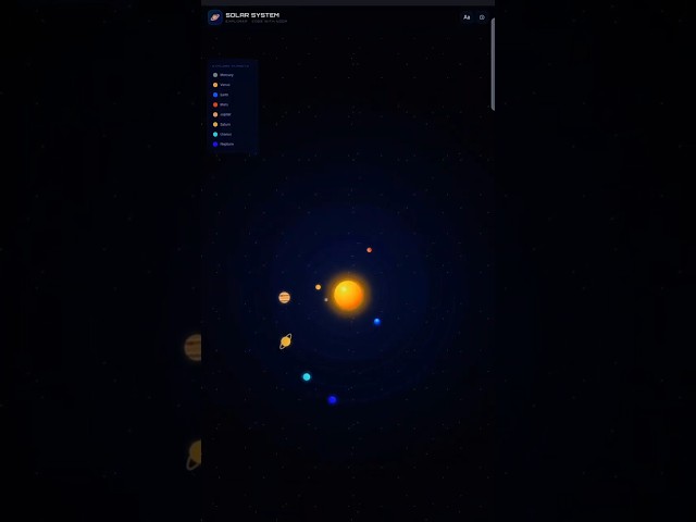 🚀 SOLAR SYSTEM EXPLORER | Small Coding Project for Beginners #coding #shorts #trend #html #css