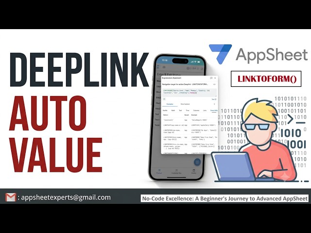 Deeplink expressions LINKTOFORM() autovalue | AppSheet tutorials | AppSheet for Beginner | #appsheet