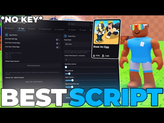 [🐣BEST] Steal An Egg Script – *NO KEY* Auto Steal Egg, God Mode,  Instant Steal, Max Speed!