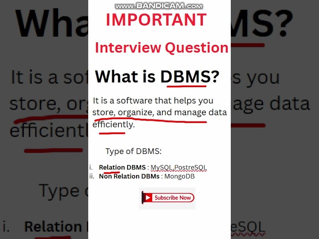 What is DBMS? Data base Management System #database #interview