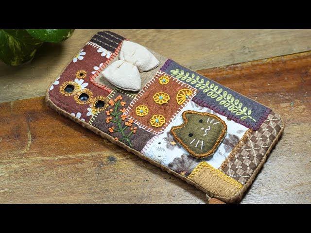 Would you like to try sewing a phone case from fabric scraps using basic stitches?
