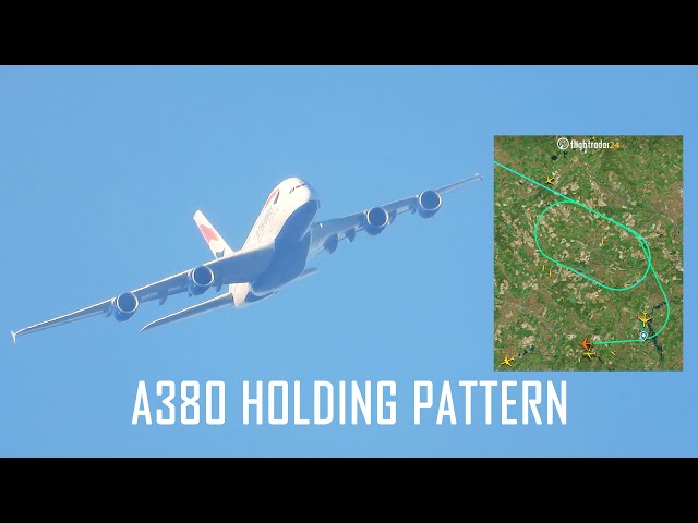 British Airways Airbus A380 circling in Holding Pattern on Heathrow Approach | Flight BA284