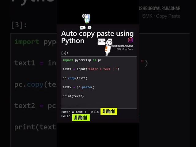 Auto copy paste using Python #coding #programminglanguage #python #copy #paste #auto #copypaste