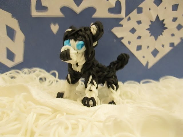 Rainbow Loom Siberian Husky / Alaskan Malamute Dog and Puppy Charm. 3-D