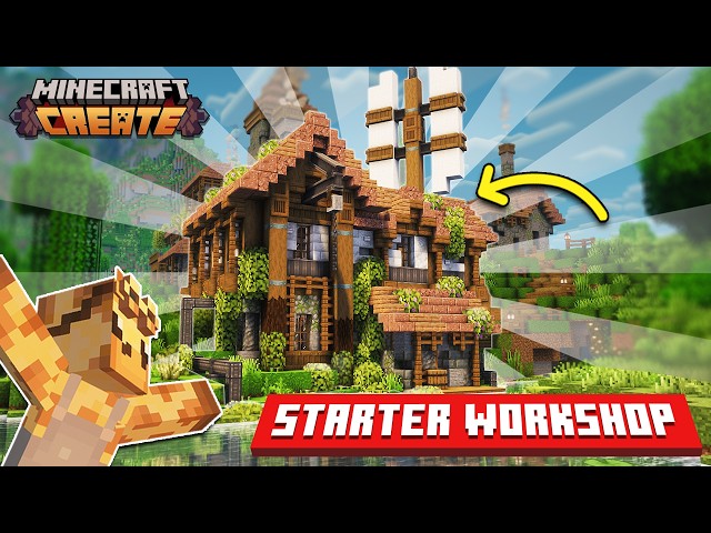 I Built the PERFECT Starter Workshop in Minecraft Create Mod! [#3]