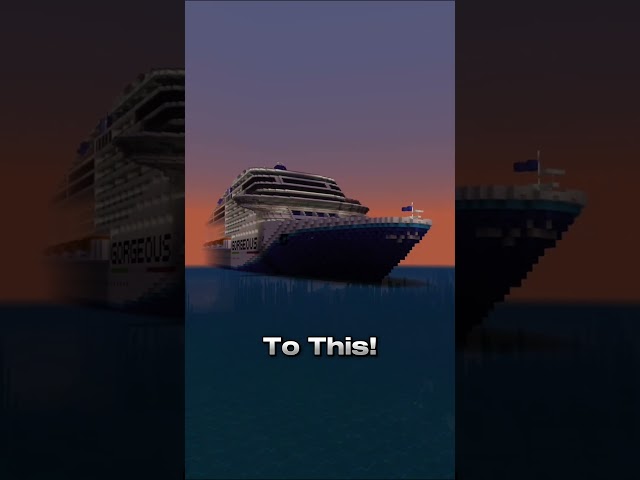 From Nothing to Massive Minecraft Ship! #shorts #minecraft #cruise #ship #relatable