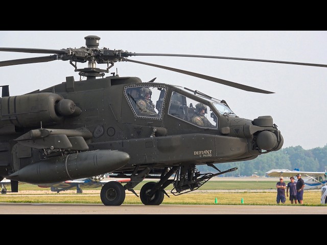 AH-64 Apache Lands at Oshkosh 2026 | America’s Deadliest Attack Helicopter