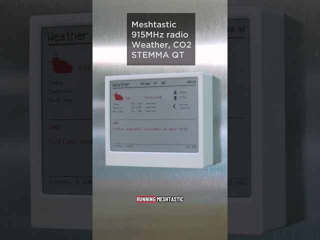 MeshFruit displays messages from LoRa networks on a tri-color e-ink #3dprinting #adafruit
