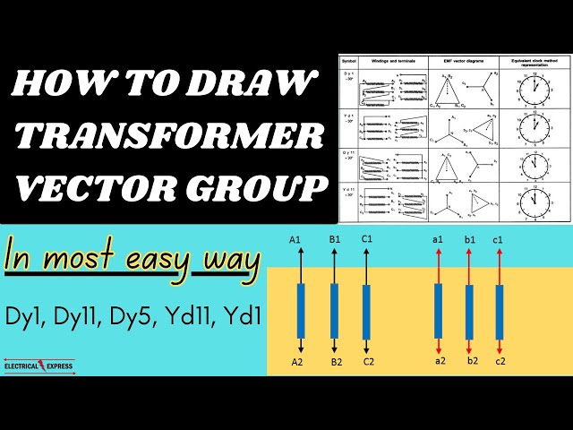 How to Draw Transformer Vector Group| Vector Group connection| Transformer Dy11 Dy1 Dy5 Yd11 Yd1