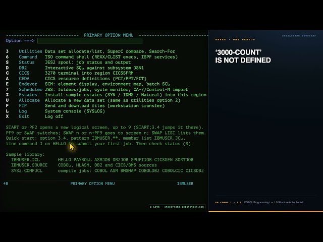 COBOL Programming I - Session 1.5 Structure