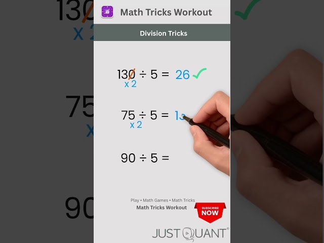Math Tricks - Division Tricks - "Double & Drop Zero" trick - Mental Math Tricks #mathstricks