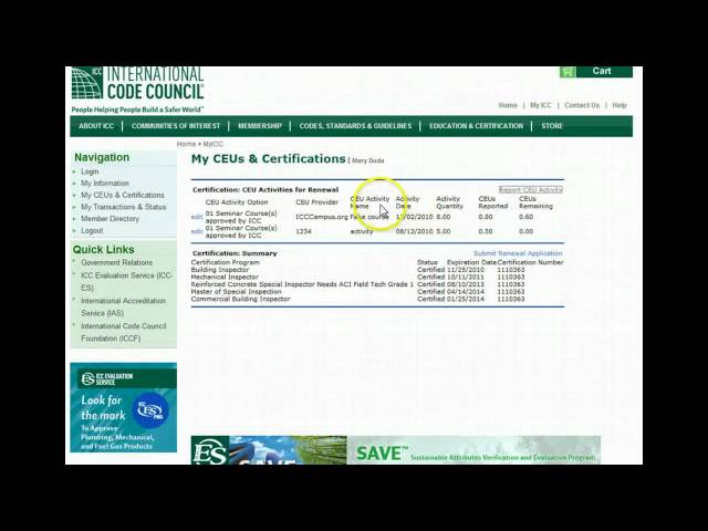 ICC - Entering CEUs
