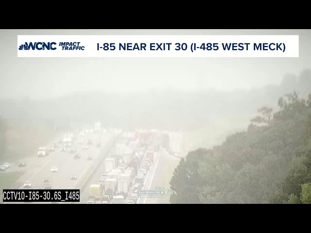 I-85 South backed up in west Charlotte due to crash