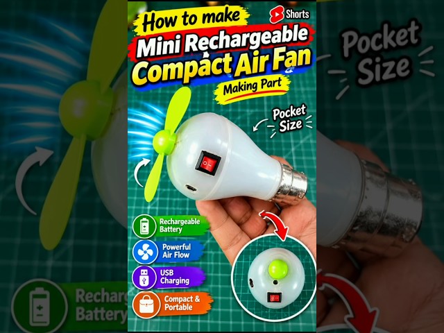 how to make mini rechargeable portable compact Bulb fan