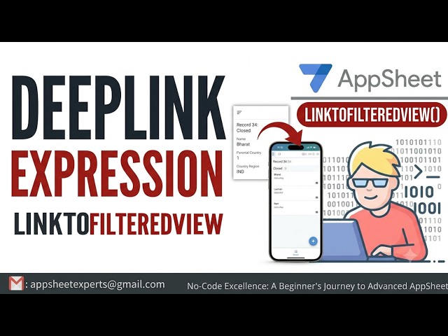 AppSheet LinktoFilteredview | Deeplink expression in AppSheet | LINKTOFILTEREDVIEW() #appsheet