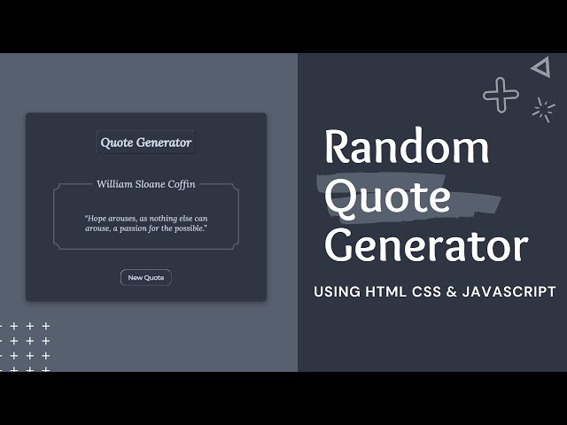 Build A Random Quote Generator in HTML CSS & JavaScript | Source code