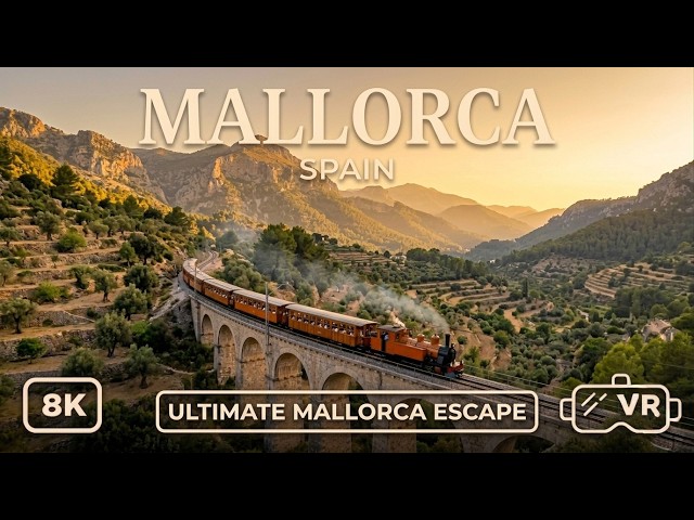 Europe's Most Beautiful Train Ride in 8K VR180🍊 From Mallorca to Sóller Aboard a Century Old Train