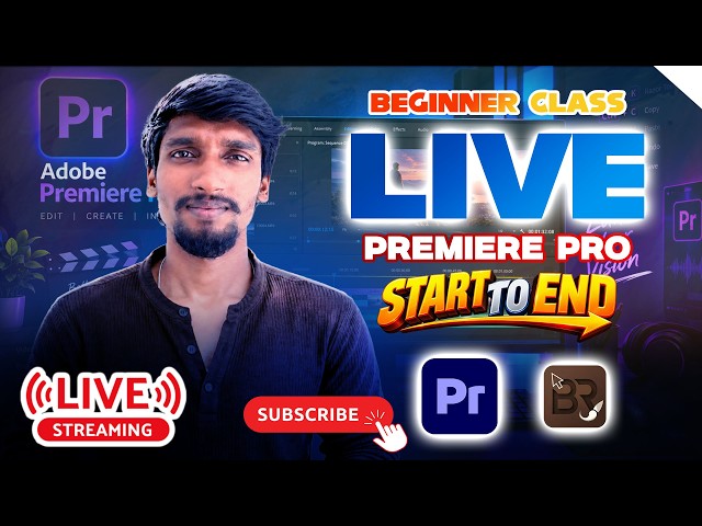 Live Premiere Pro for Beginners in Tamil | Complete Video Editing Basics | BR Designs Creator