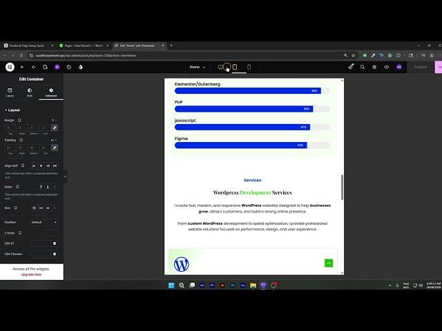 Elementor Responsive Design | WordPress Services Section