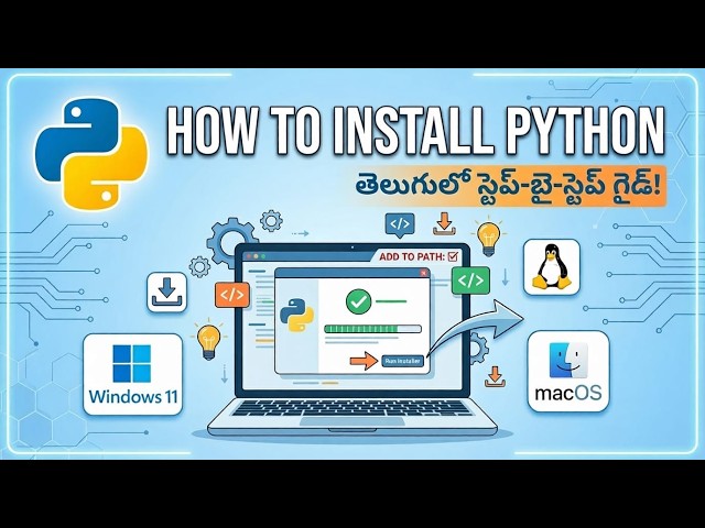 How to Install Python in Windows in 3 Minutes | Python Installation Tutorial Telugu