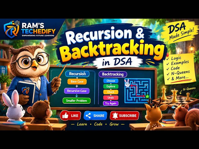Recursion & Backtracking in DSA | Complete Explanation with Logic, Code & Examples | Ram’s TechEdify