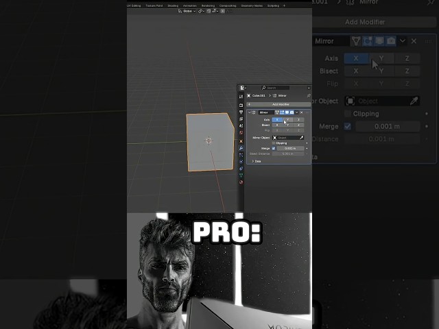 Mirror Modifier in Blender in 1 minute!!#noobvspro#blender#tutorial@Polyfjord @CGGeek@steak