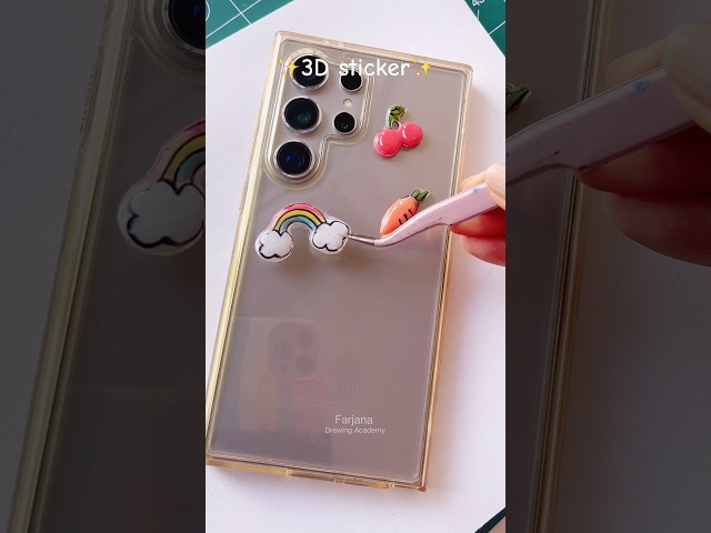 ✨Handmade 3D sticker with hot Glue ✨ #art #diy #shorts