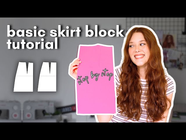 HOW TO MAKE A BASIC SKIRT BLOCK PATTERN WITH DARTS - EASY